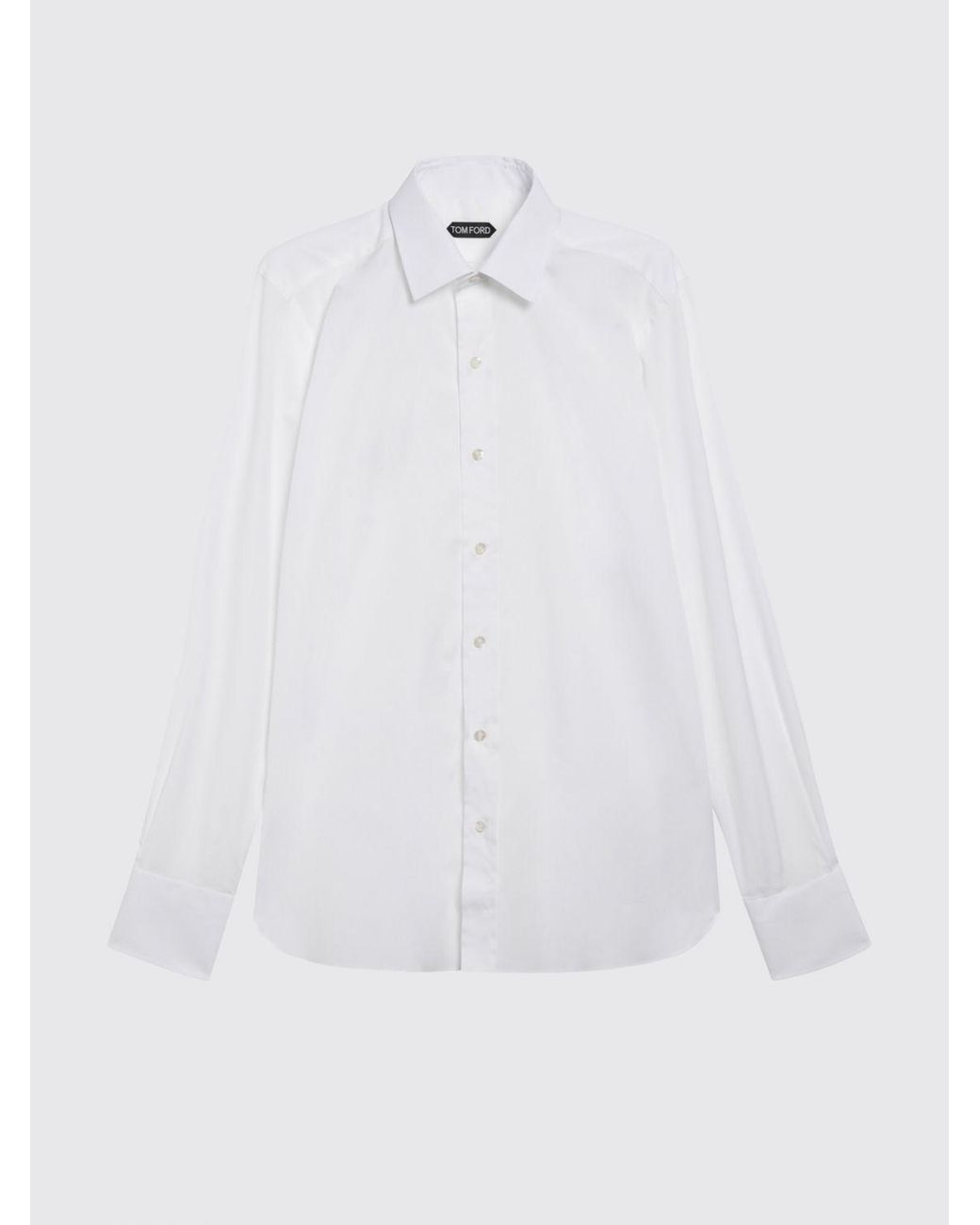 Tom Ford White Classic Cotton Poplin Shirt With French Collar for men