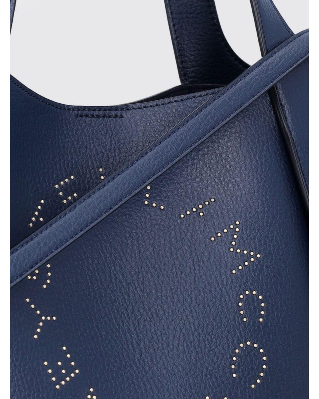 Stella McCartney Blue Polyamide Handbag With Embroidered Logo And Pouch