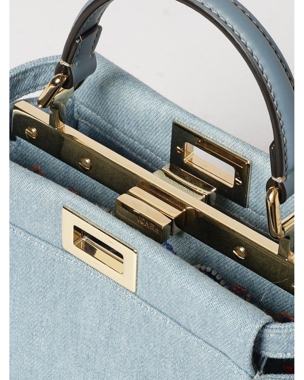 Fendi Blue Mini Peekaboo Bag