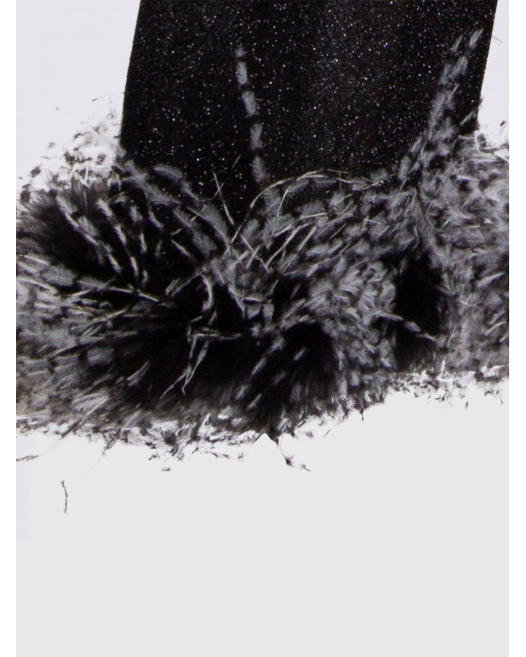 Oseree Black Lurex Jersey Pants With Feathers