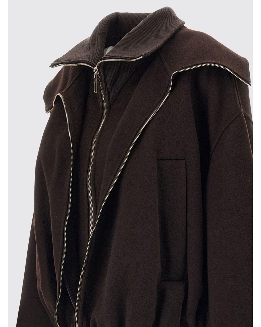Sportmax Black Wool Bomber Jacket With High Neck And Zip Fastening
