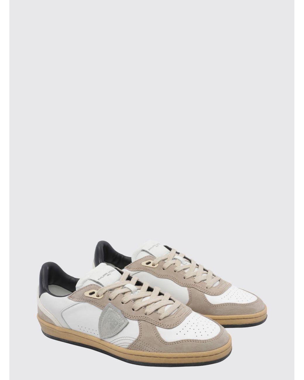 Philippe Model Pgal Low-Top-Sneakers Aus Velourskalbsleder Mit Perforierter Spitze in White für Herren