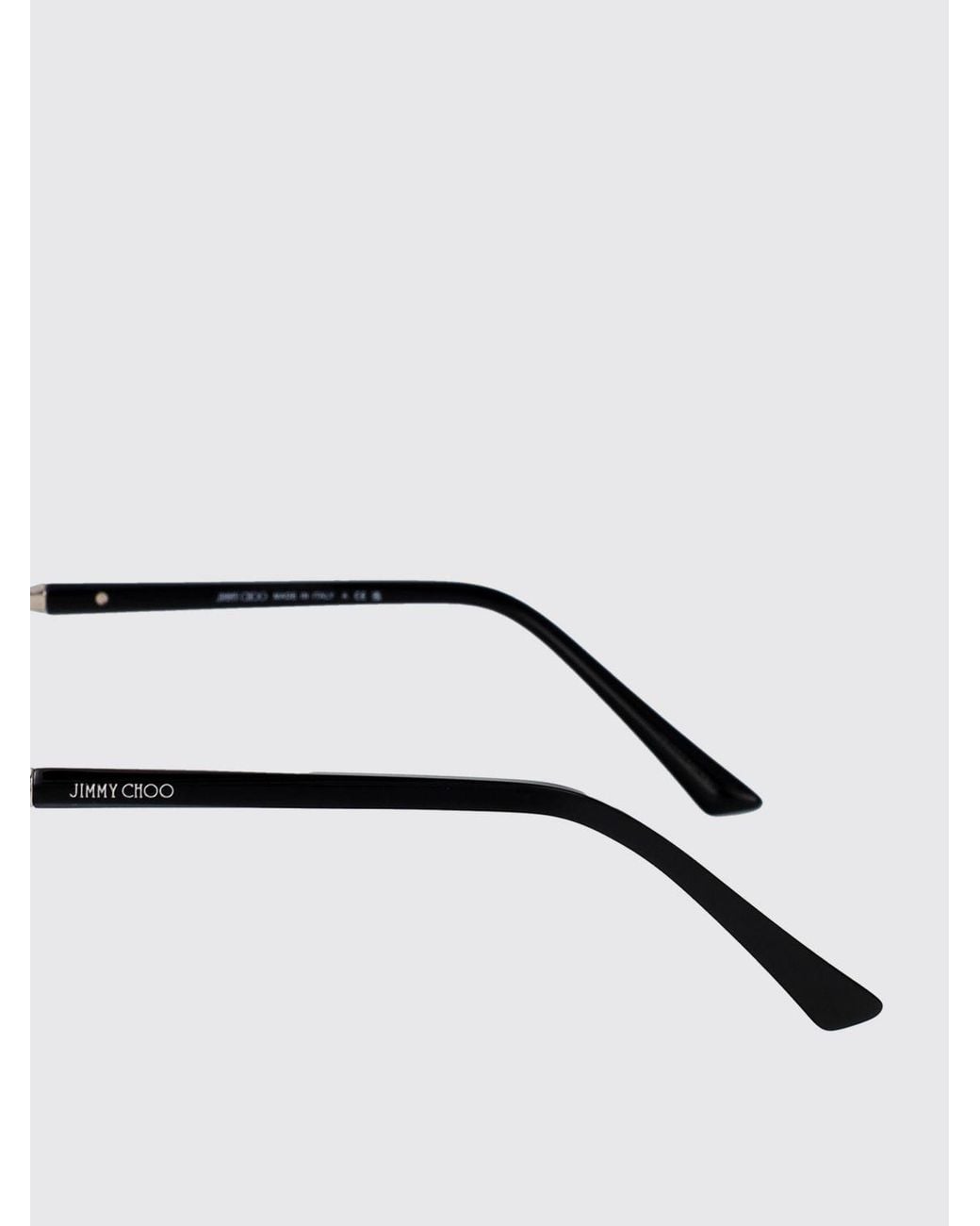 Jimmy Choo White Rectangular Cat-Eye Sunglasses