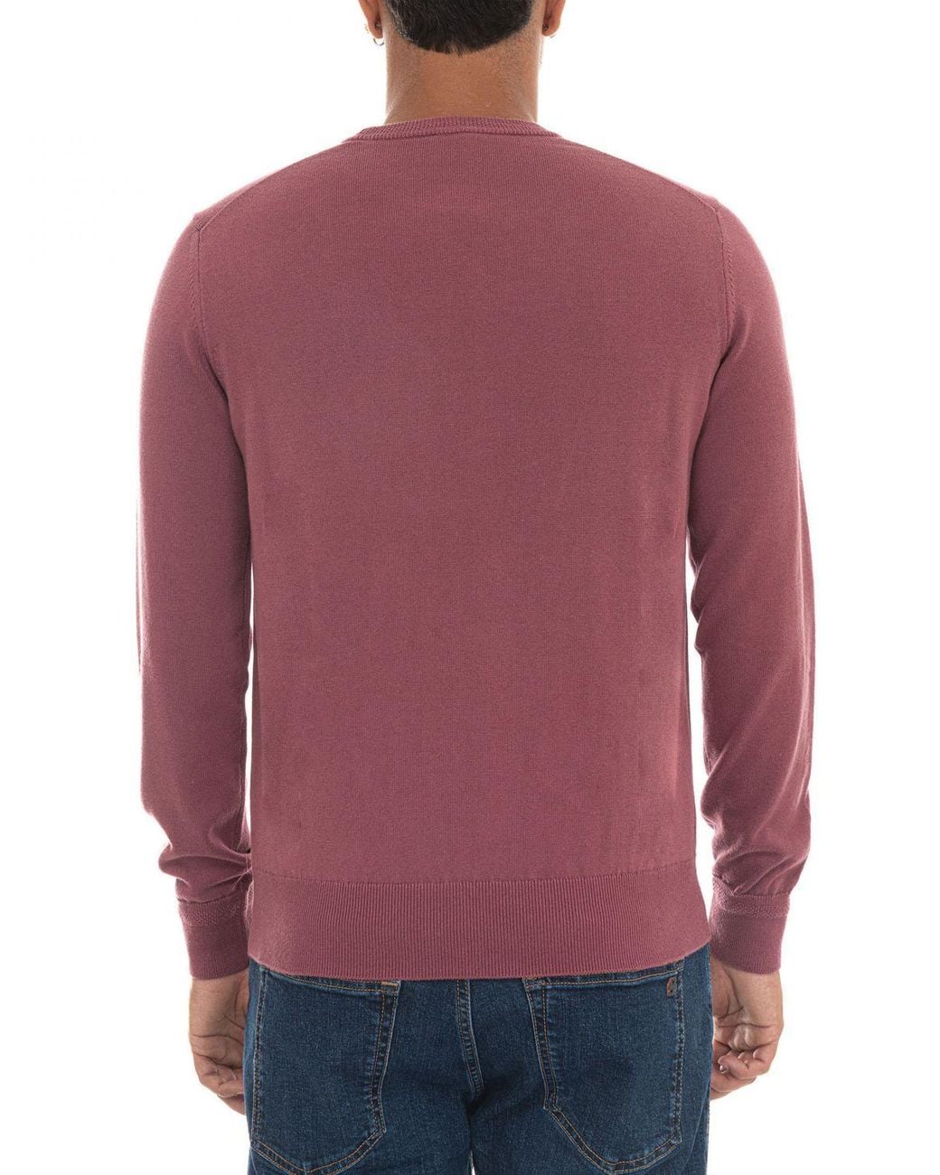 Boss Red Cotton And Cashmere Crewneck Jumper With Tone-On-Tone Logo for men