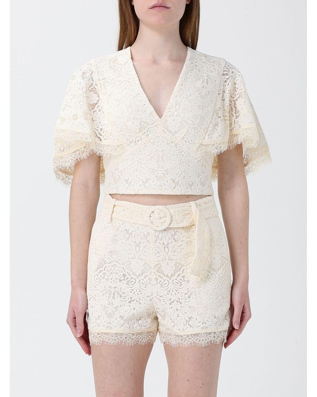 Twinset White Lace Crop Top