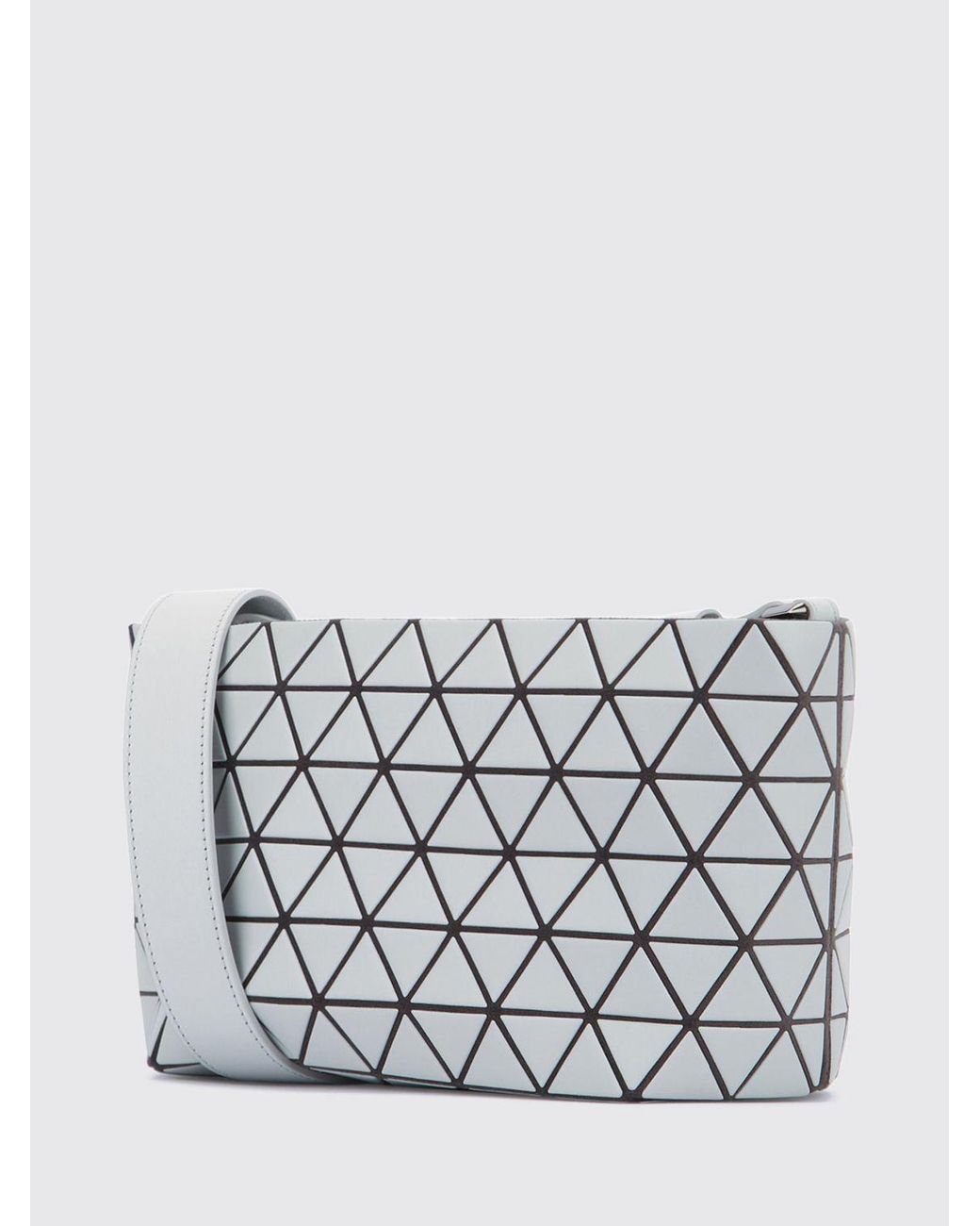 Issey Miyake White Pvc Crossbody Bag With Geometric Design
