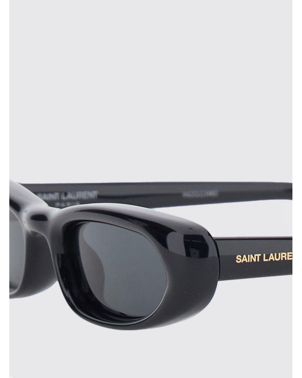 Saint Laurent White Cat-Eye Acetate Sunglasses With Printed Logo
