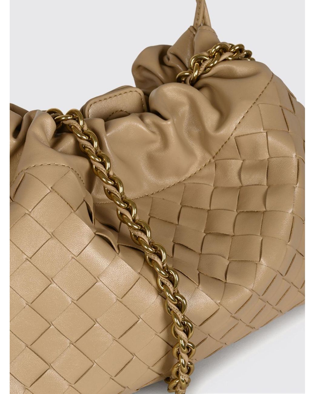 Bottega Veneta Natural Dustbag Notte Woven Calfskin Leather Bucket Bag