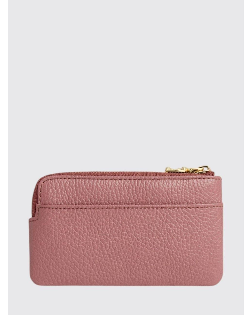 Coccinelle Pink C-Me Small Grained Leather Zipped Purse With Metal Ring
