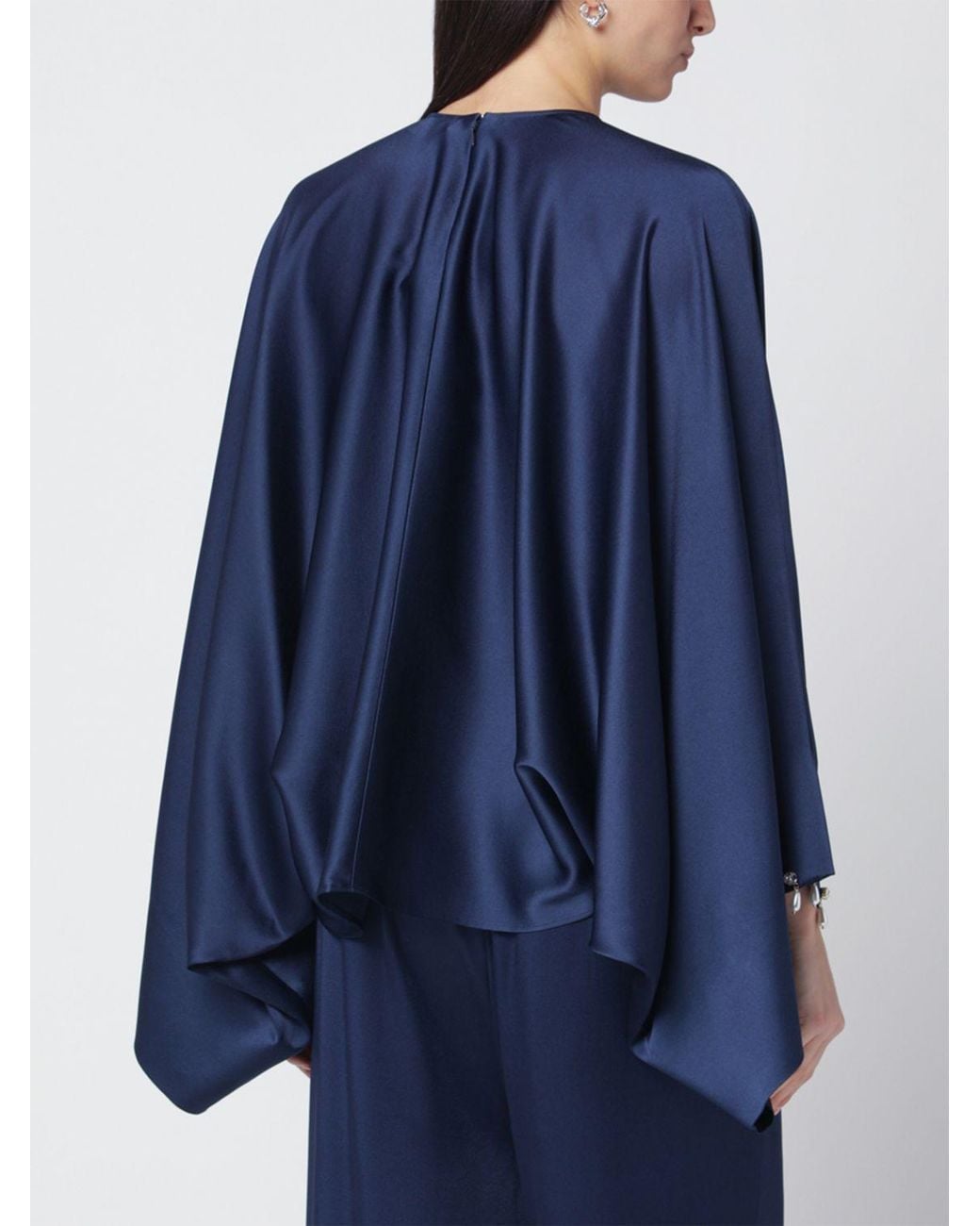 Blusa De Satén Con Aplicaciones Stella McCartney de color Blue