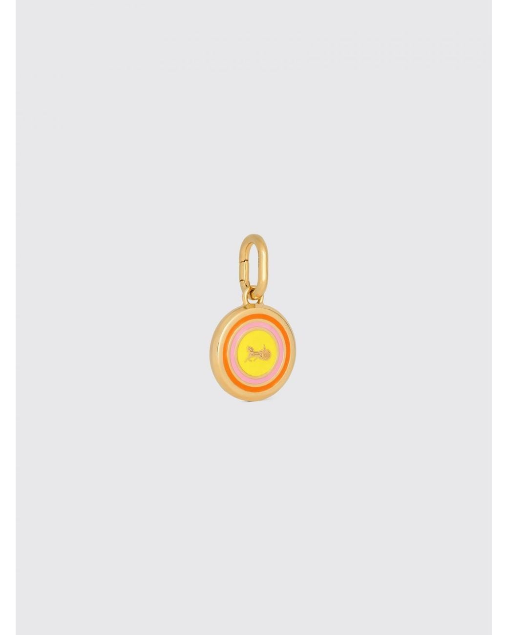 Céline White Sulky Enamelled Brass Pendant