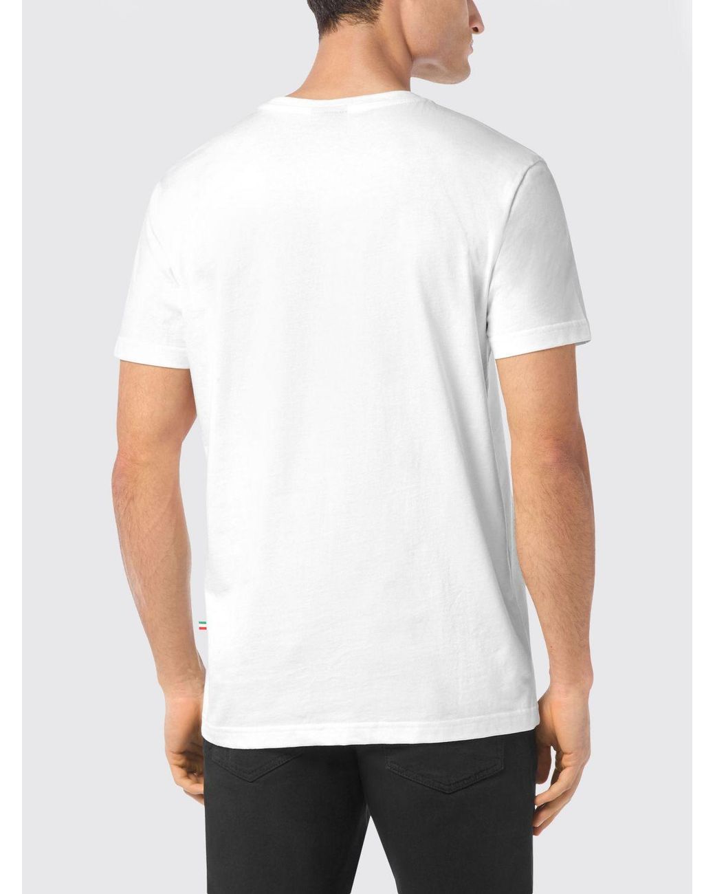 Billionaire White Cotton T-Shirt With Logo for men