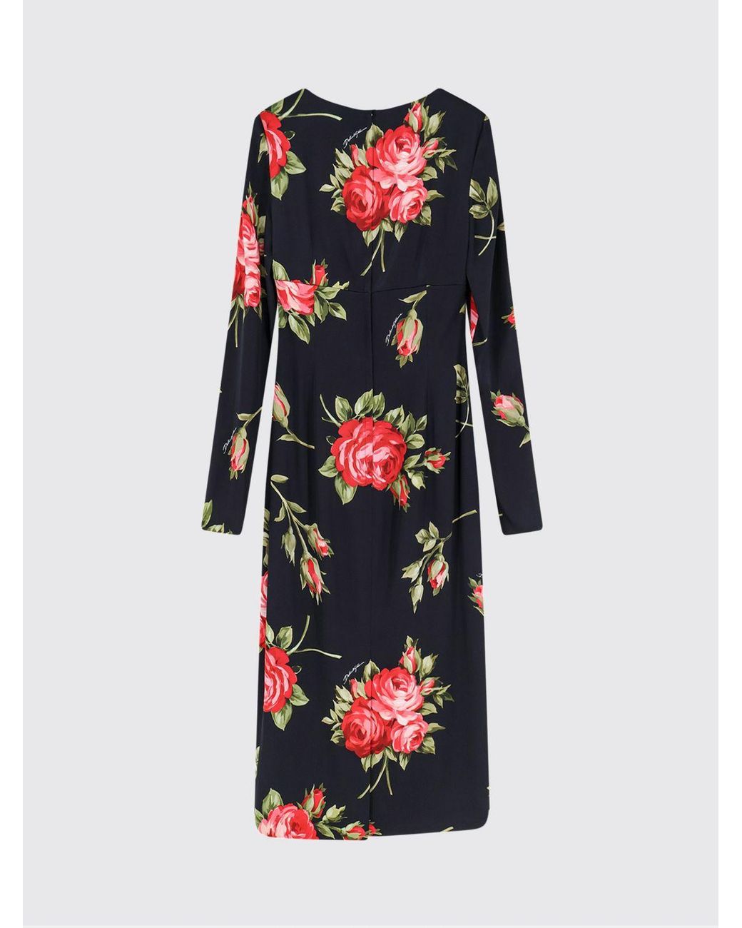 Dolce & Gabbana Black Dolce &Amp Gabbana Bouquet Print Sheath Dress