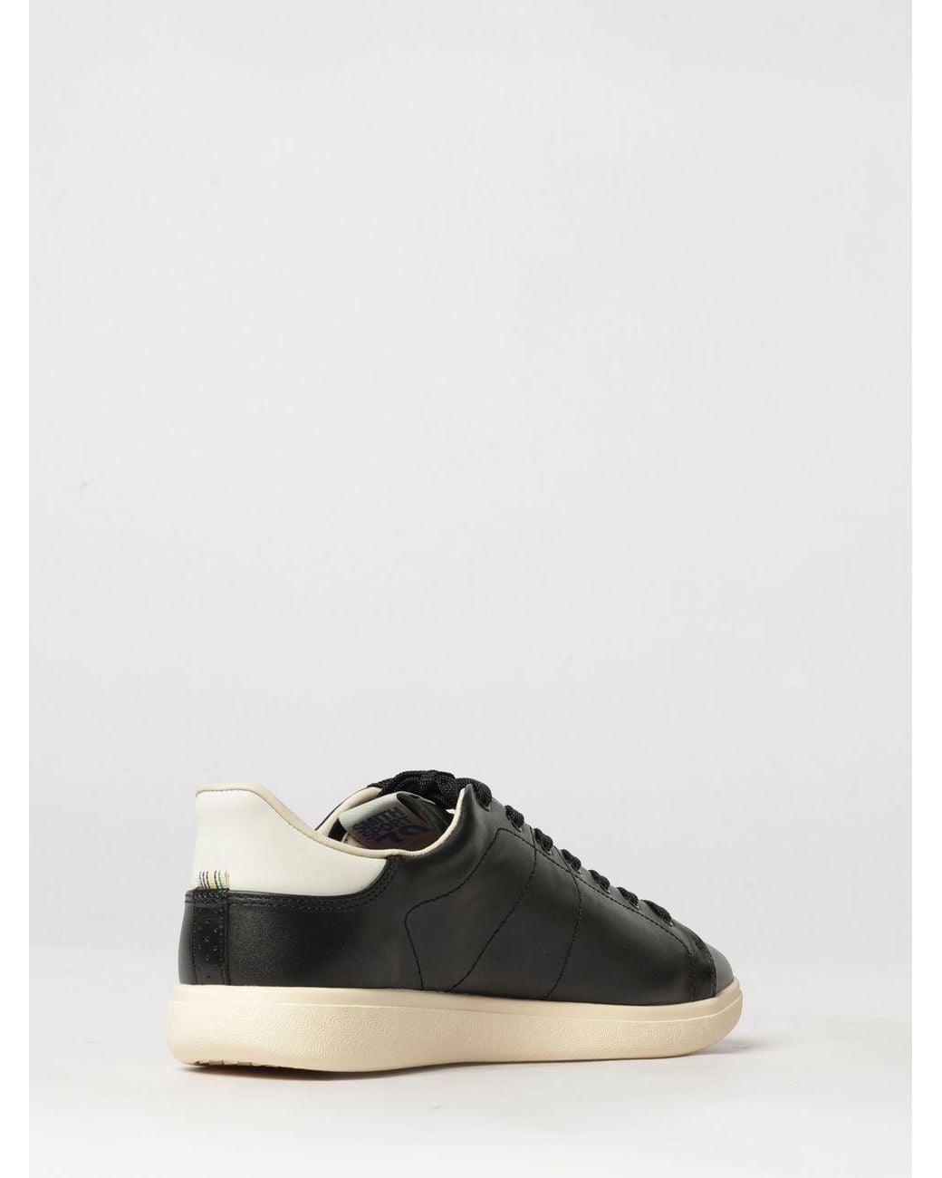 Paul Smith Black Smooth Calfskin Low-Top Sneakers With Printed Logo for men