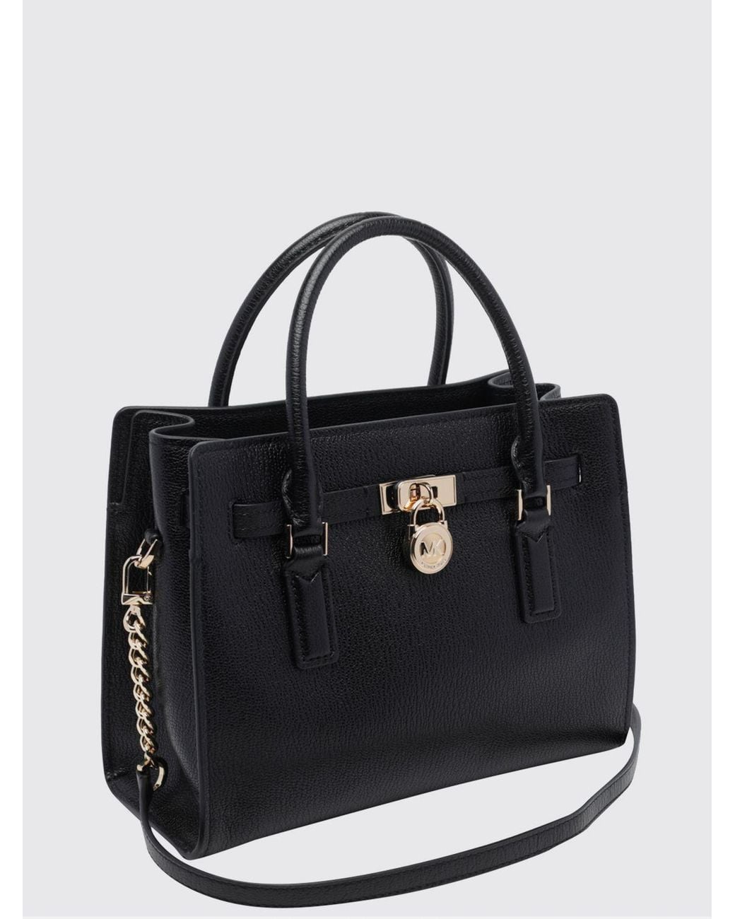 Michael Kors Black Hamilton Moderne Leather Tote Bag With Double Handle