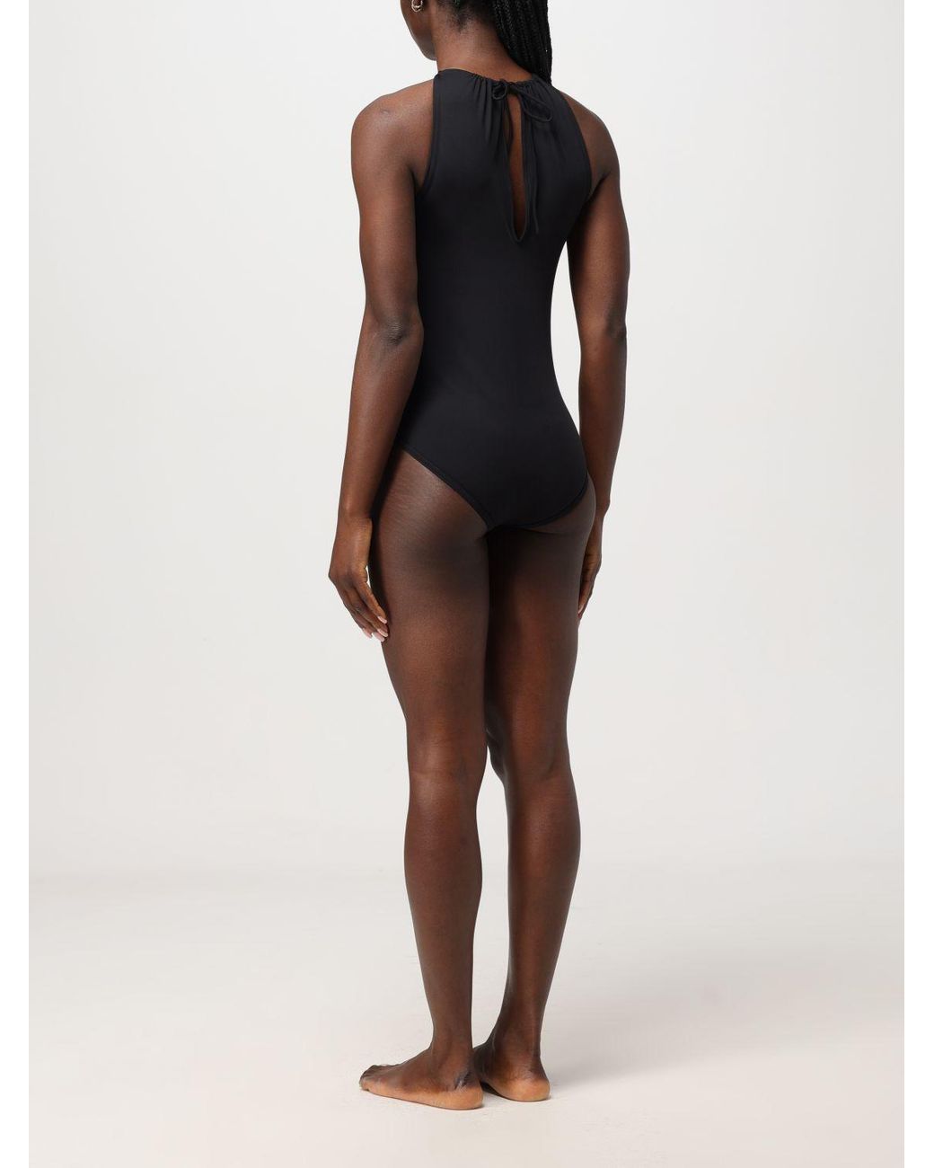 Bottega Veneta Black Stretch Nylon Swimsuit With Knot Detail