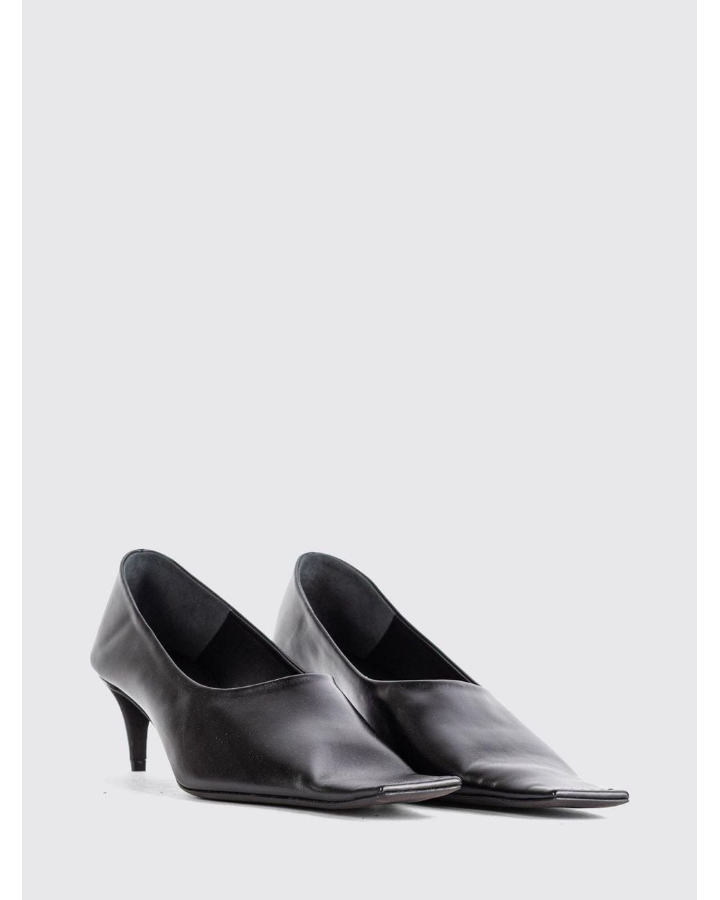 Khaite White Marlene Smooth Leather Pumps With Square Toe And Mid Heel
