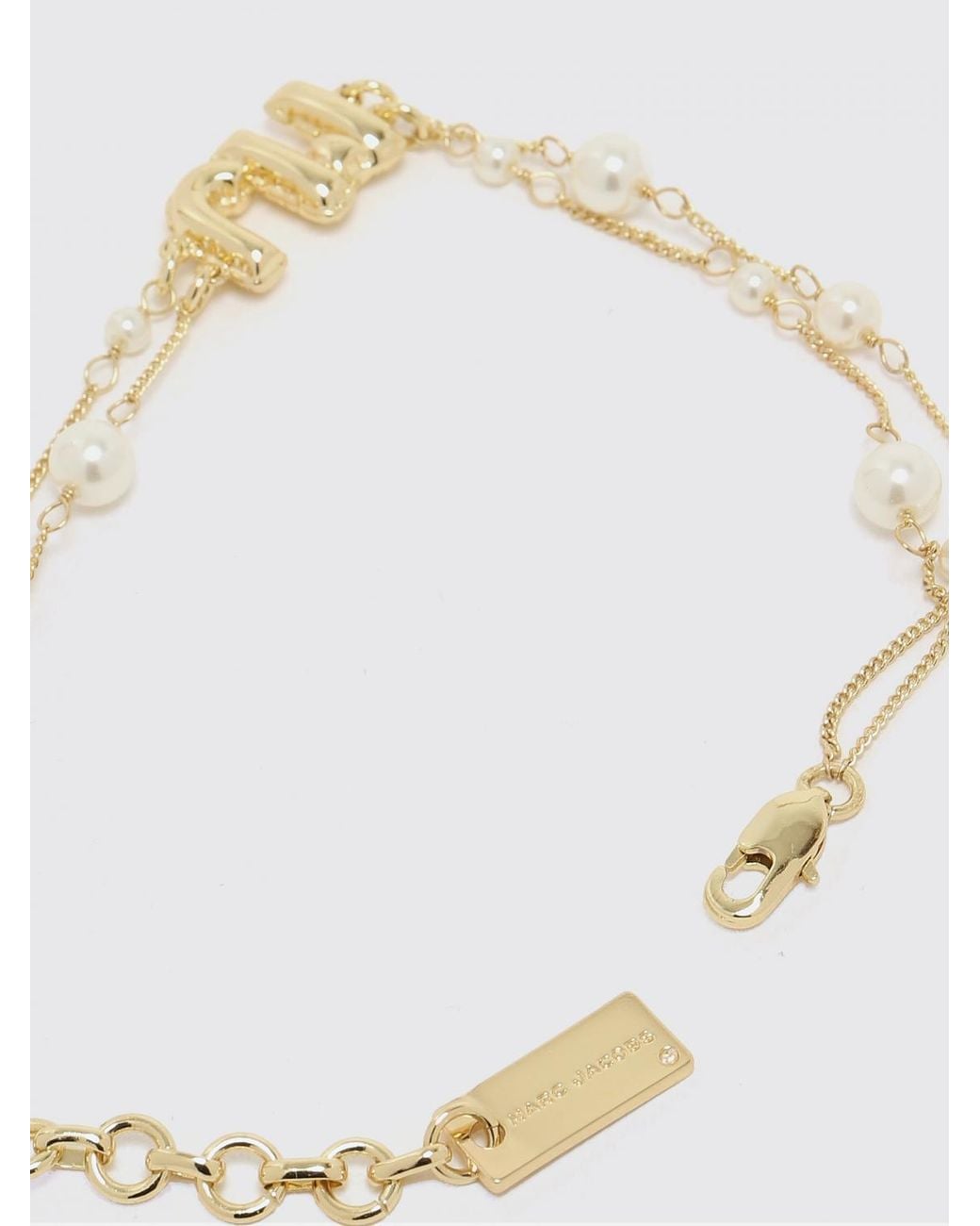 Pulsera De Latón Con Perlas Sintéticas Marc Jacobs de color Metallic