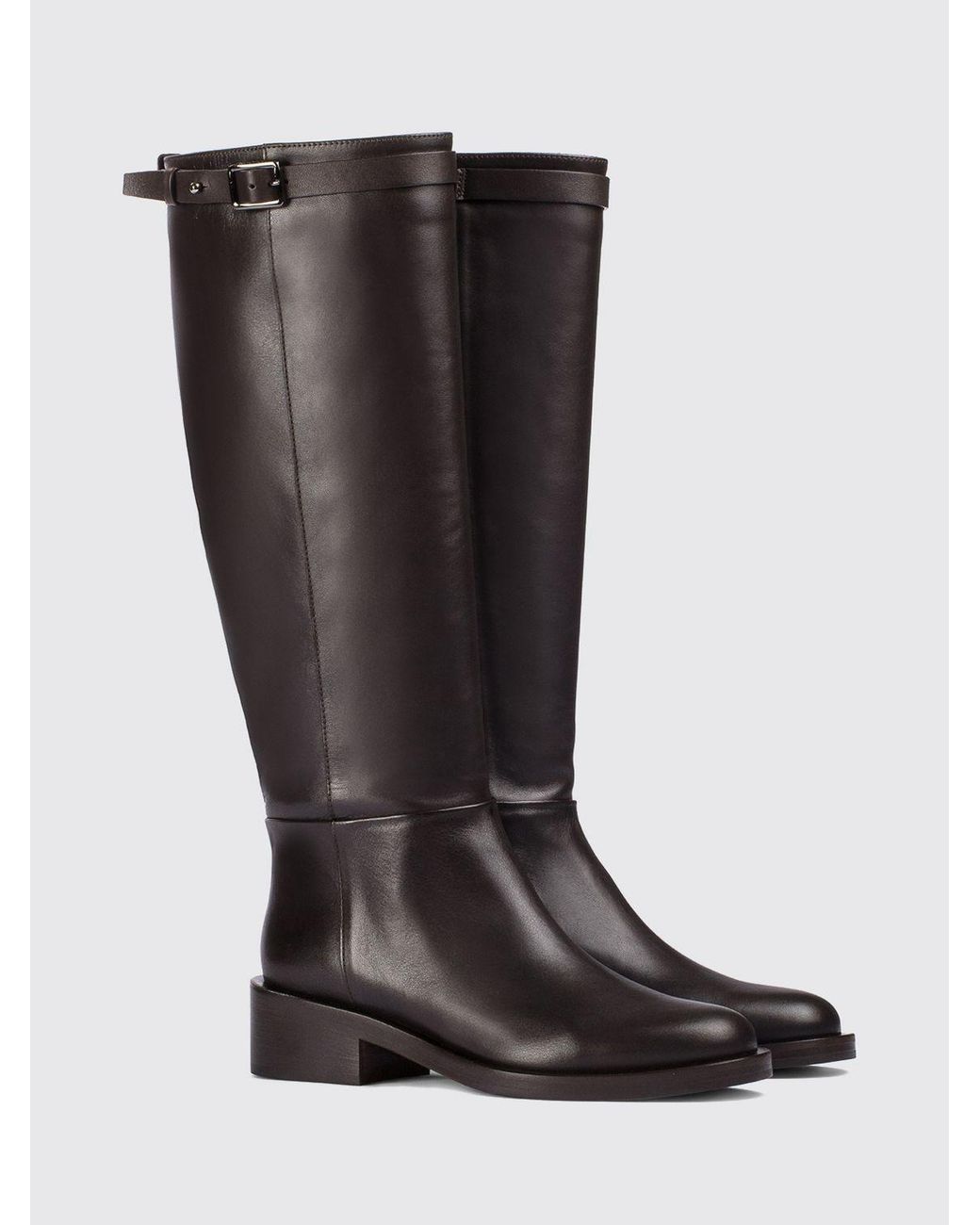 Doucal's Black Smooth Calfskin Knee-High Boots With Side Zip