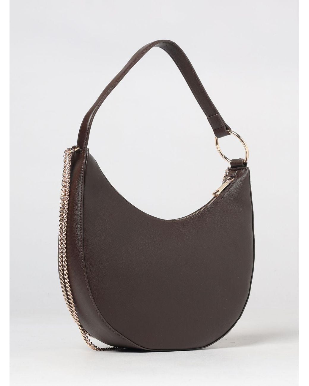 Twinset Gray Hobo Bag With Metal Mesh Application, Flat Handle And Cross-Body Strap