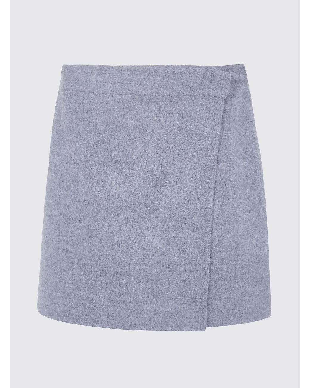 Semicouture White High-Waisted Wool Wrap Miniskirt