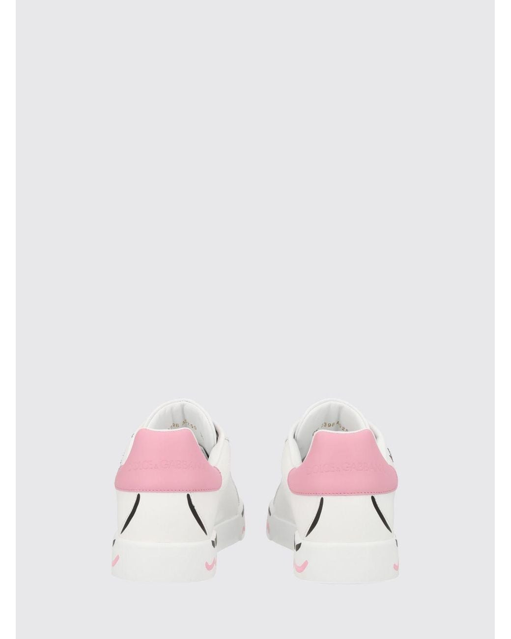 Dolce & Gabbana White Dolce &Amp Gabbana Portofino Light Strobel Hand-Painted Leather Sneakers