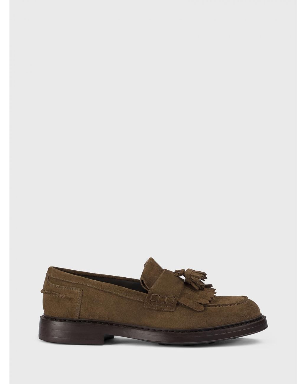 Doucal's Brown Suede Loafers With Tassels for men