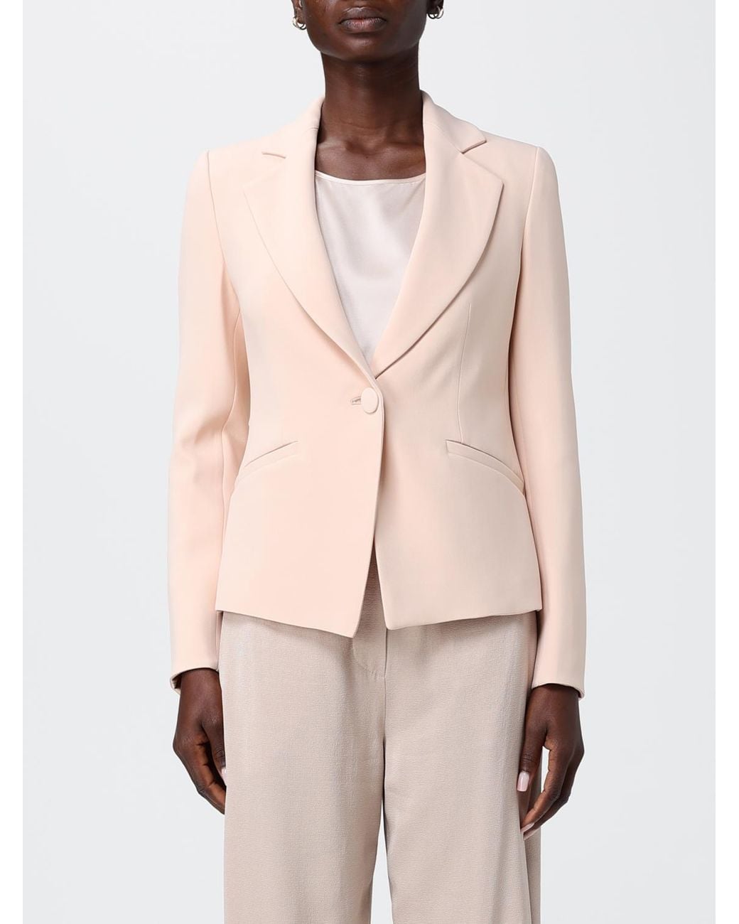 Emporio Armani Pink Single Breasted Viscose Blend Blazer