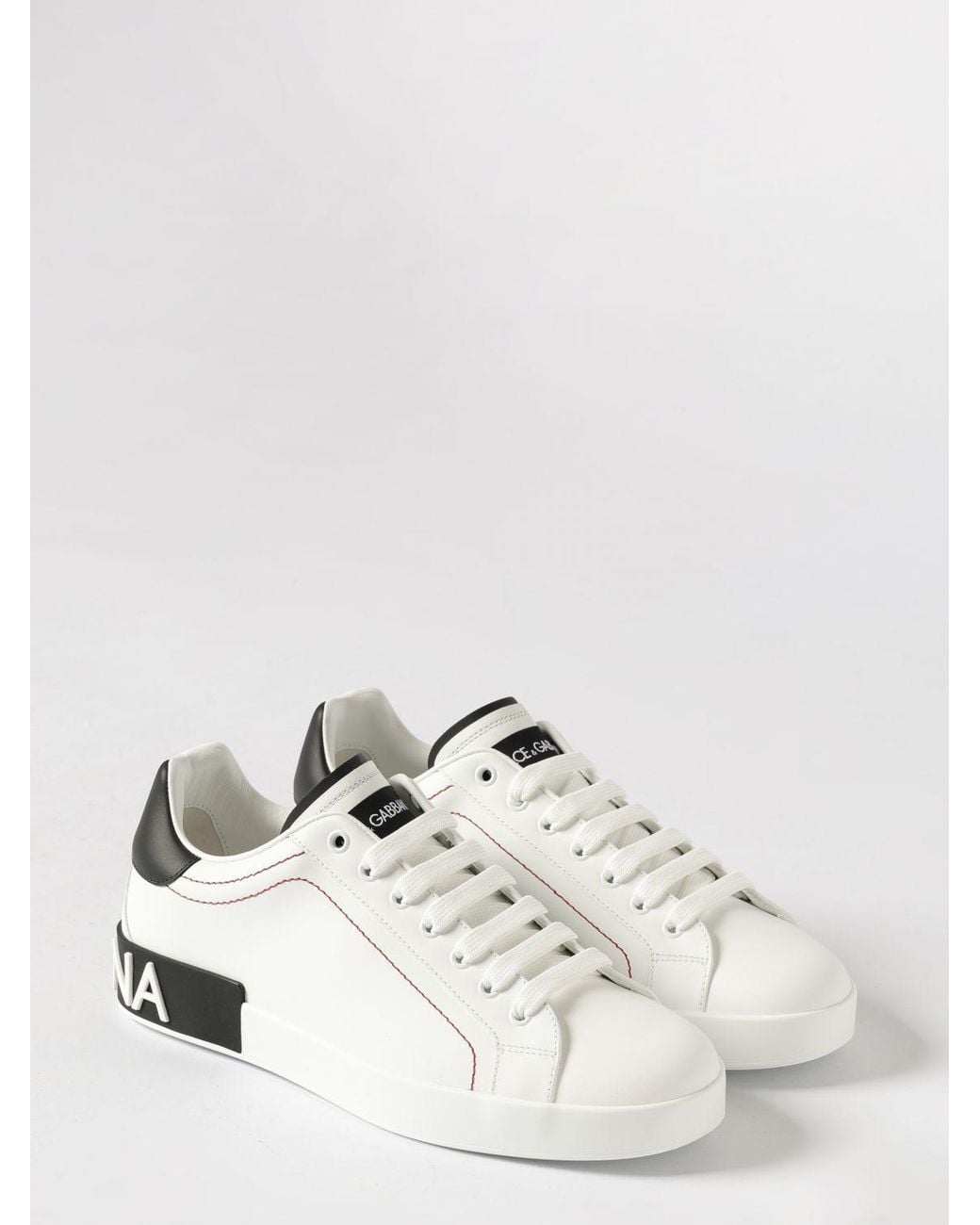 Dolce & Gabbana White Dolce &Amp Gabbana Portofino Leather Sneakers for men