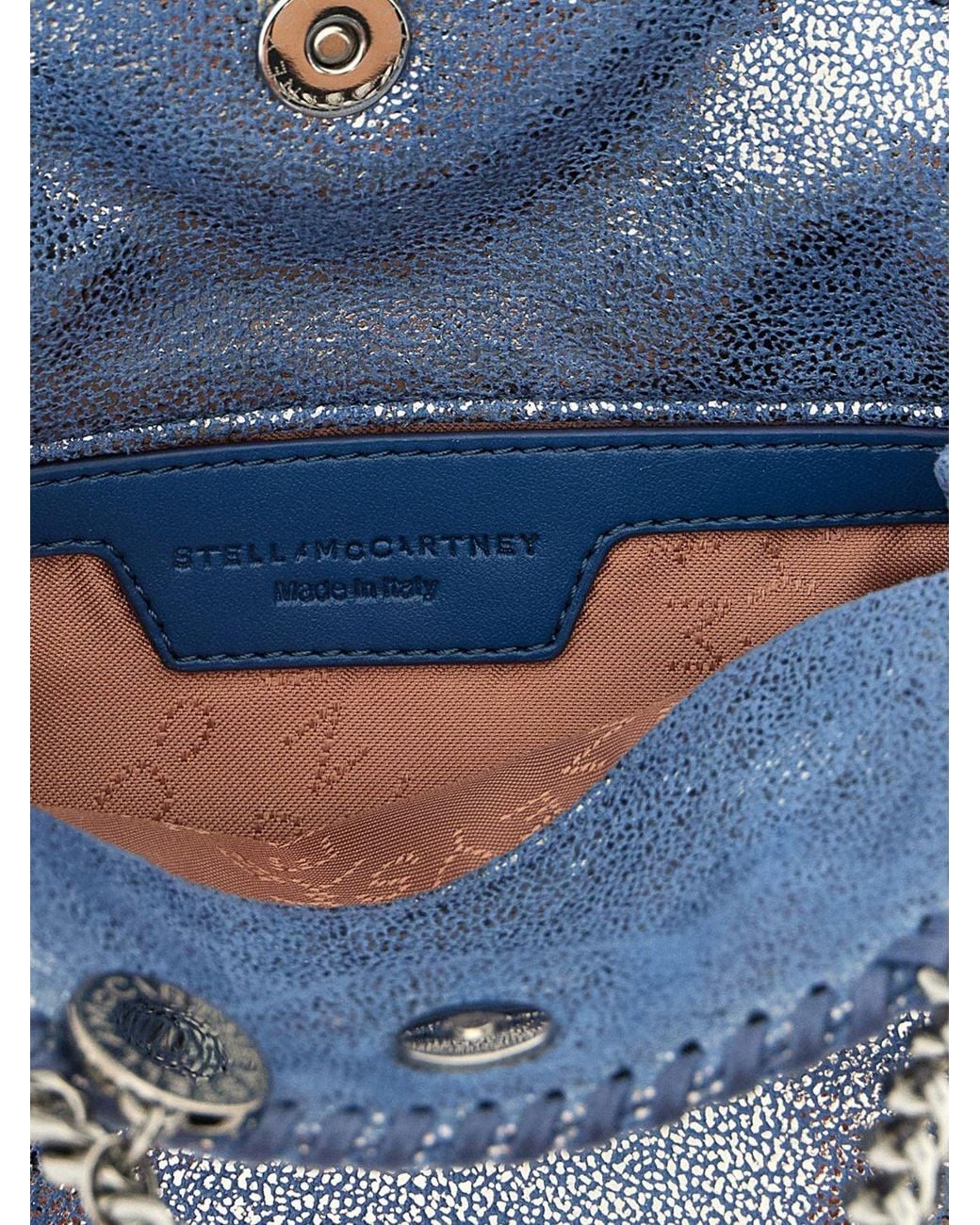 Stella McCartney Blue Falabella Mini Tote Bag With Chain Trims