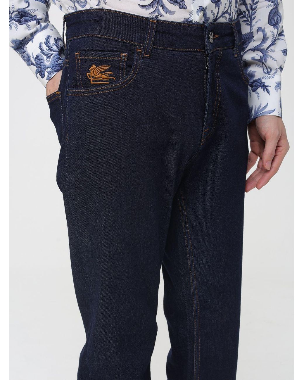 Etro Blue Regular Jeans for men