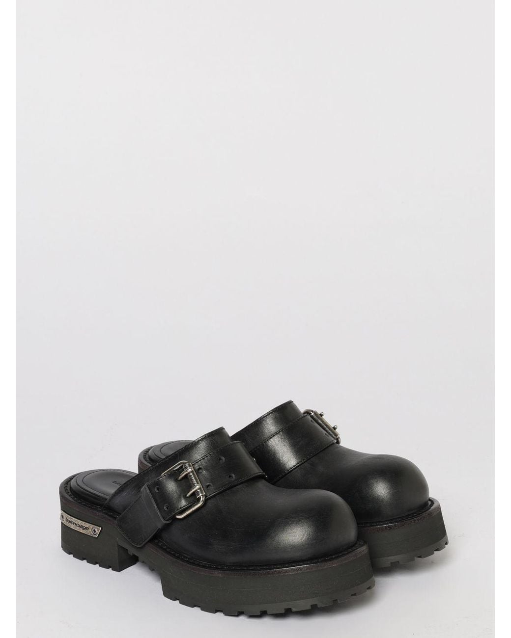 Balenciaga Black Venom Leather Mules