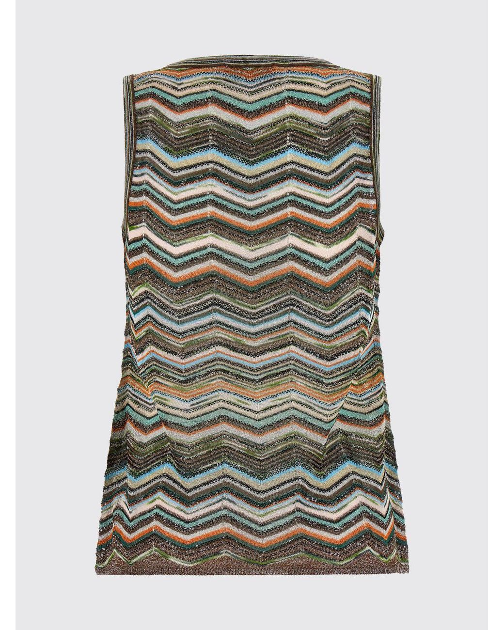 Missoni Multicolor Off-The-Shoulder Zigzag Knit Viscose Blend Top