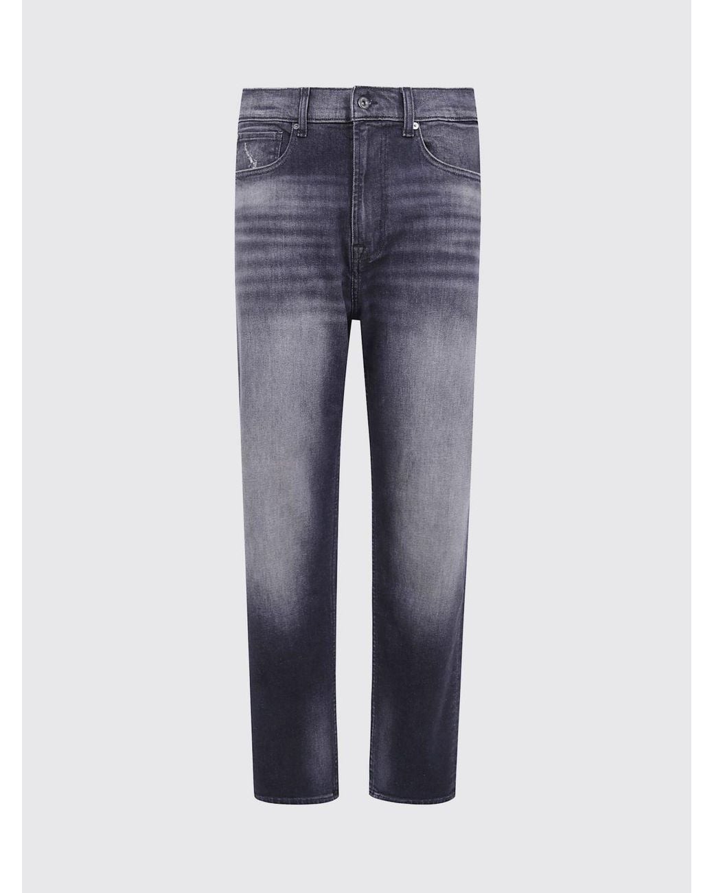 7 For All Mankind Blue Easy Straight Stretch Denim Straight-Leg Jeans for men