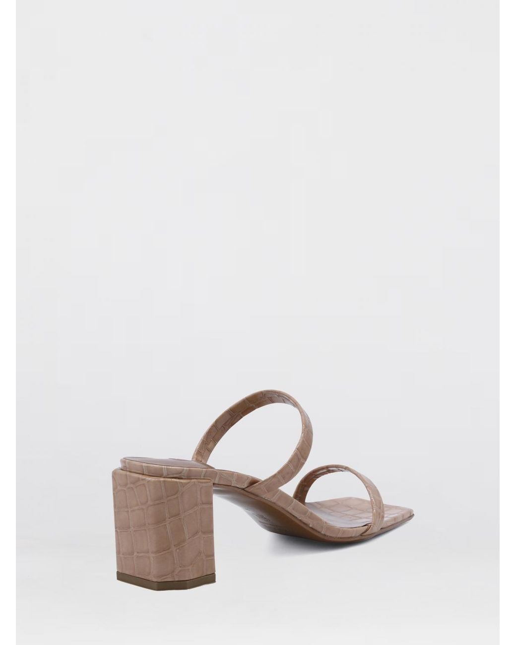 By Far White Tanya Croc Print Leather Sandals