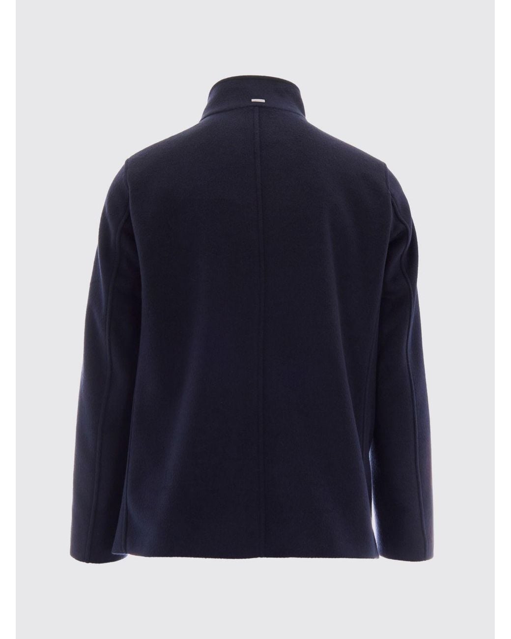 Herno Blue Resort Double-Breasted High Neck Short Coat for men