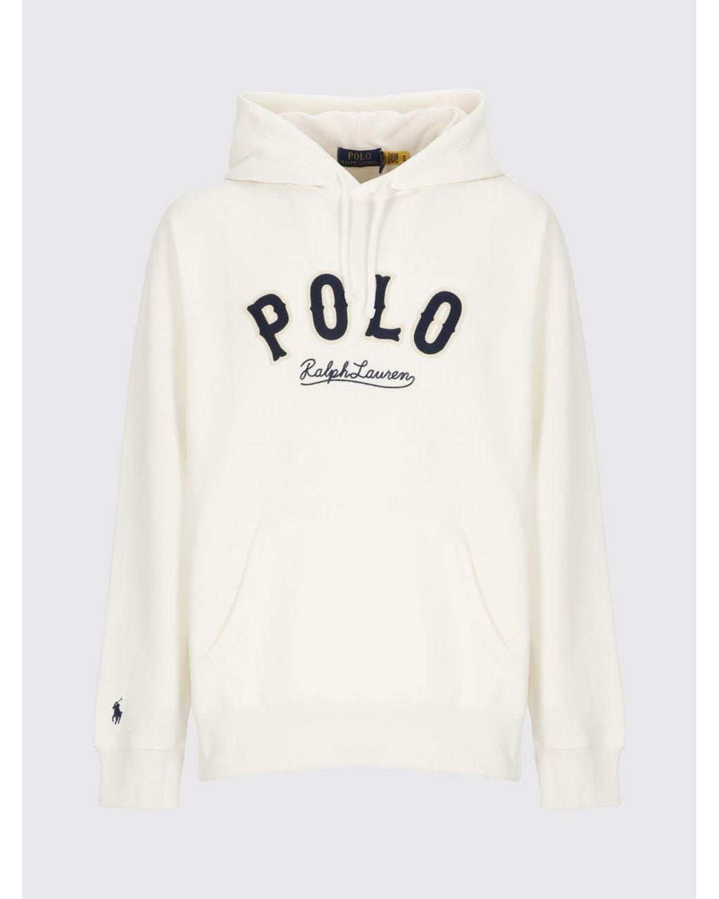 Polo Ralph Lauren Blue Cotton-Blend Hoodie With Kangaroo Pocket for men