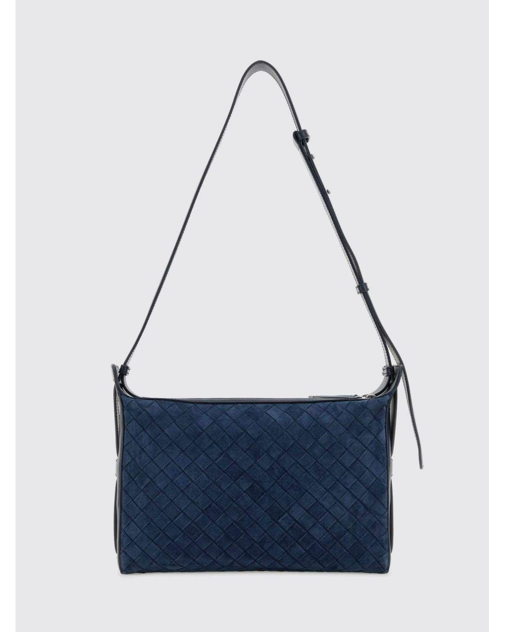 Bottega Veneta Blue Tribeca Woven Suede Shoulder Bag for men