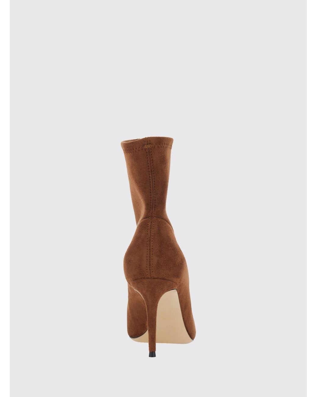 Casadei Brown Julia Stretch Fabric Ankle Boots With Stiletto Heel And Almond Toe
