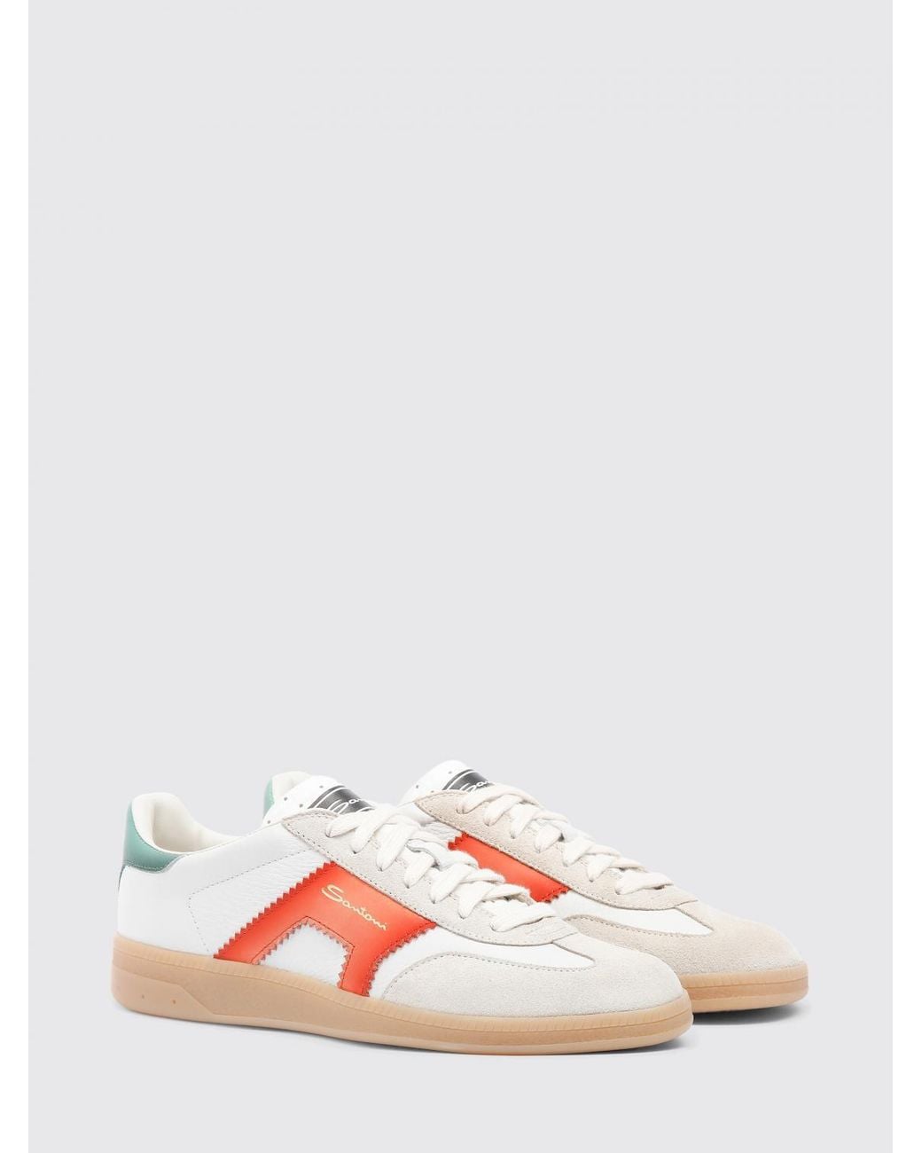 Santoni Pink Leather Oly Pulse Sneakers