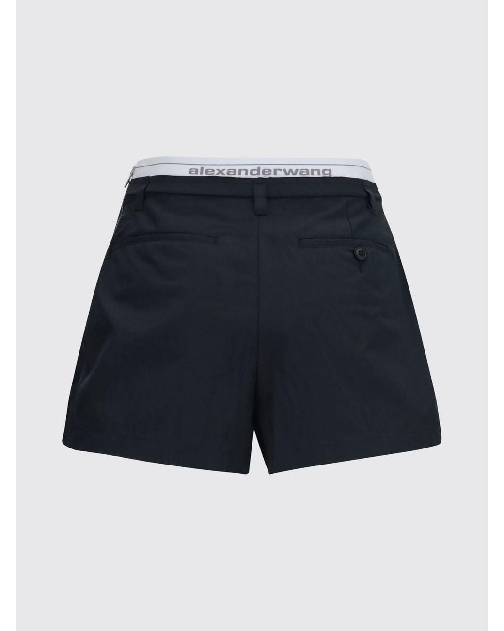 Alexander Wang Blue Cotton-Blend Shorts With Logo Elastic Waistband