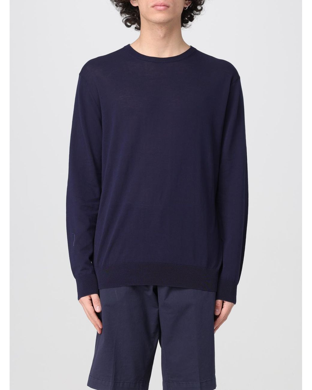 Ballantyne Basic Baumwoll Rundhalspullover in Blue für Herren