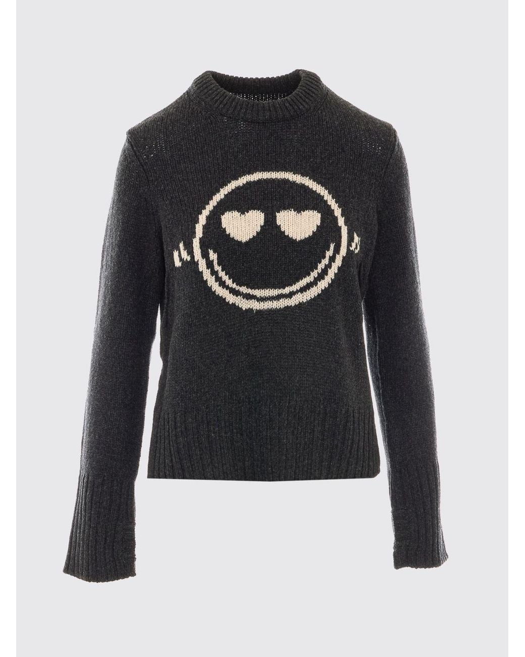 Zadig & Voltaire Blue Zadig &Amp Voltaire Jacquard Merino Wool Crewneck Jumper With Abstract Pattern