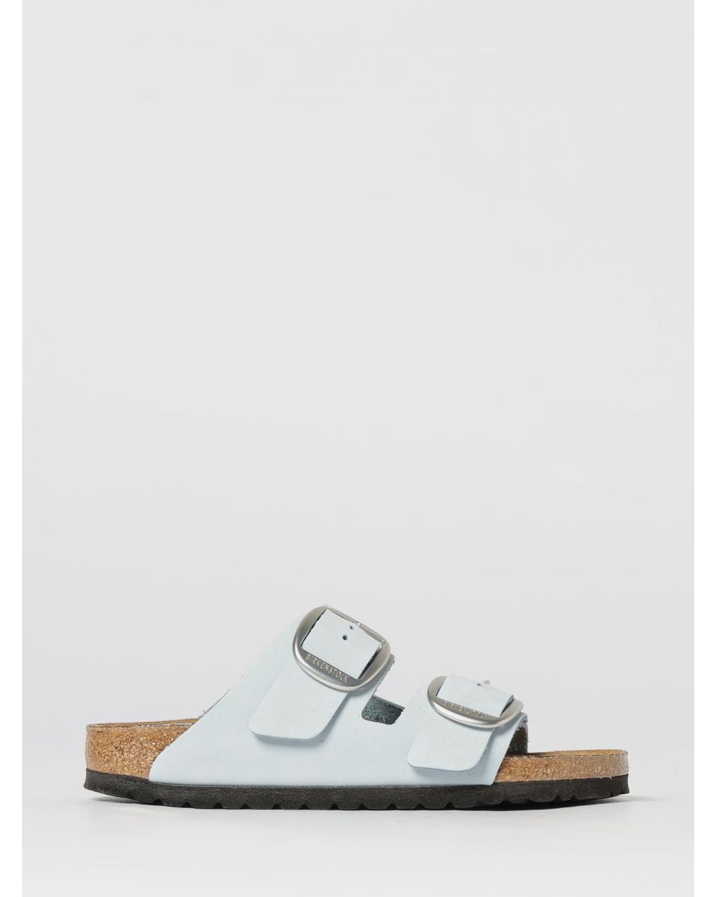 Birkenstock White Arizona Big Buckle Nubuck Sandals