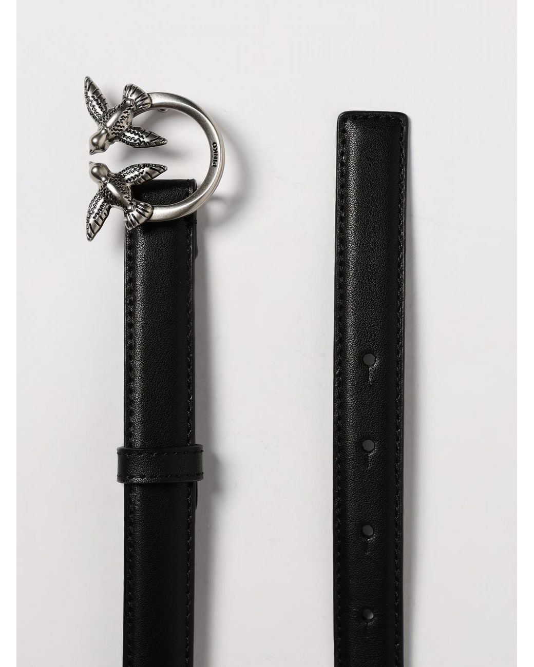 Pinko White Love Berry Leather Belt