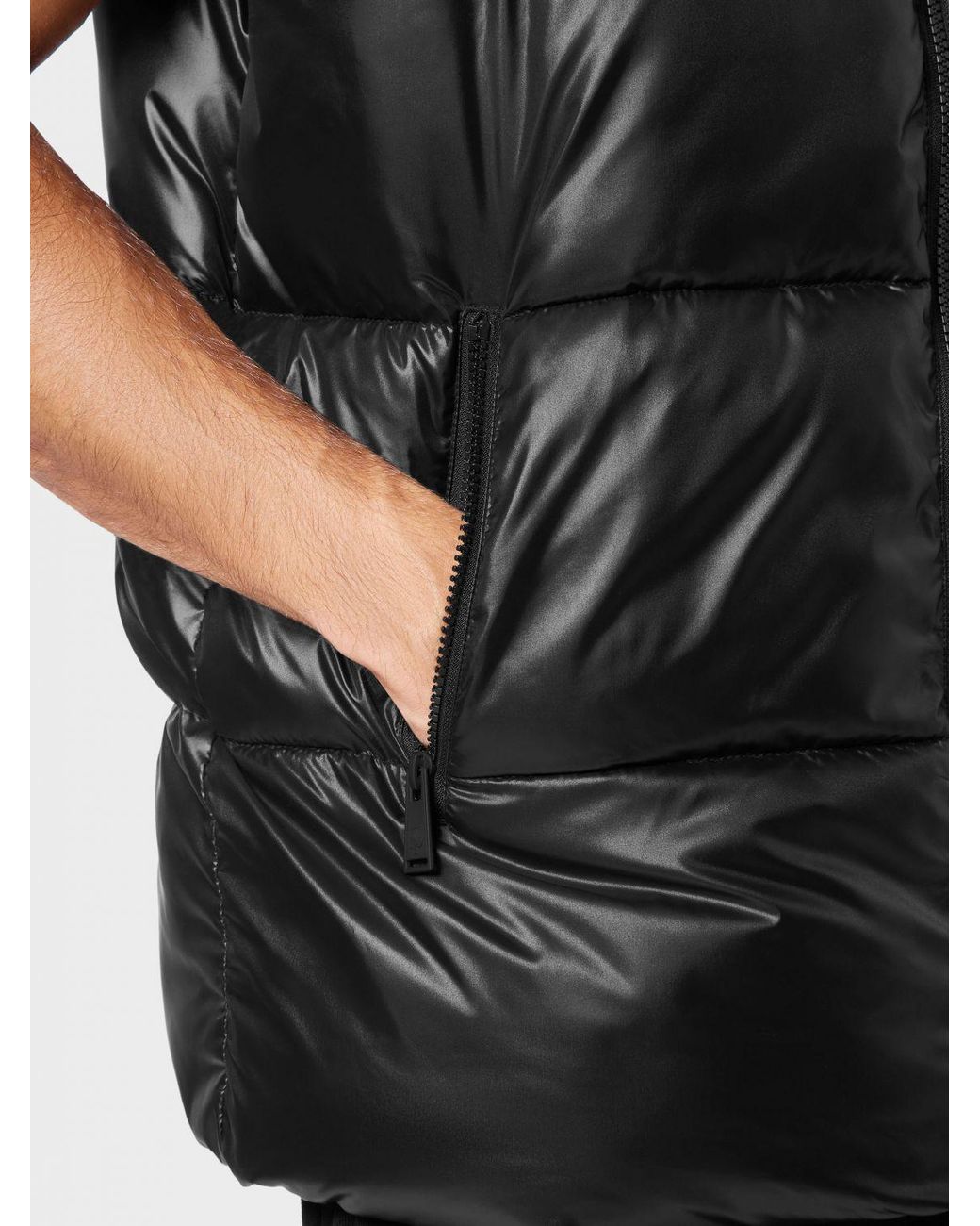 Philipp Plein Black Quilted Nylon Padded Gilet With High Collar And Logo for men