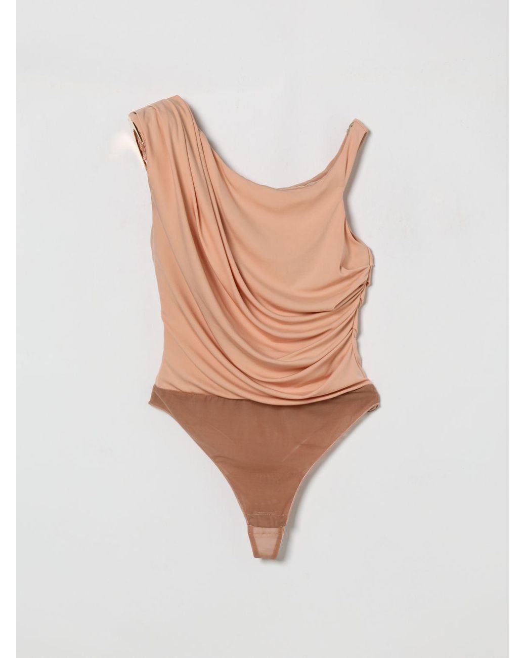 Elisabetta Franchi Red Draped Bodysuit