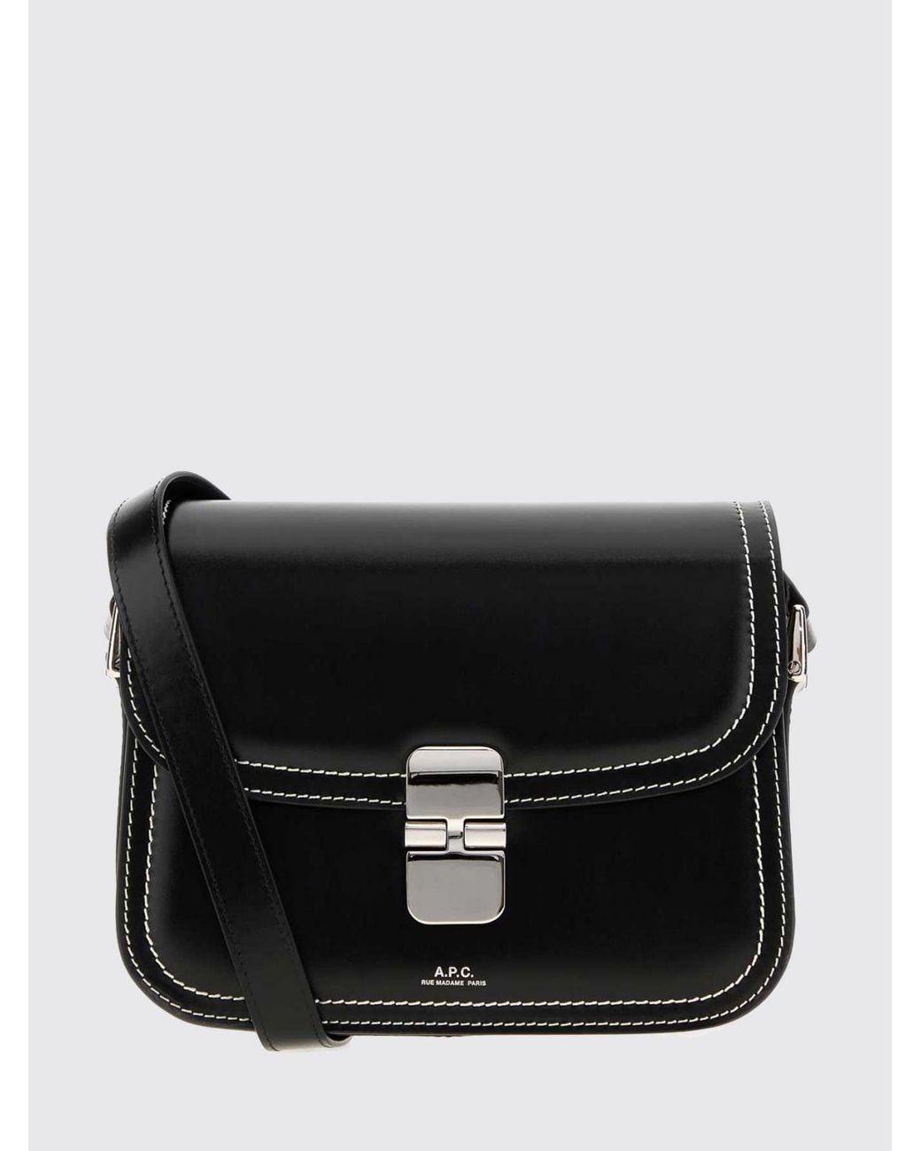 A.P.C. Black Grace Brushed Calfskin Mini Crossbody Bag