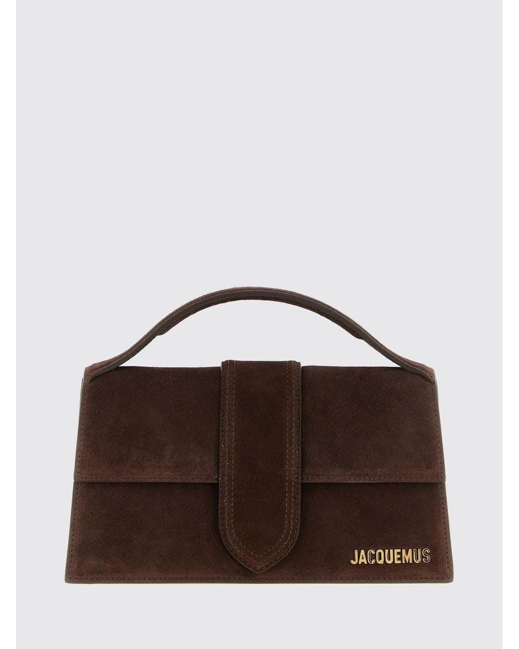 Jacquemus Brown Le Grand Bambino Suede Leather Handbag With Logo