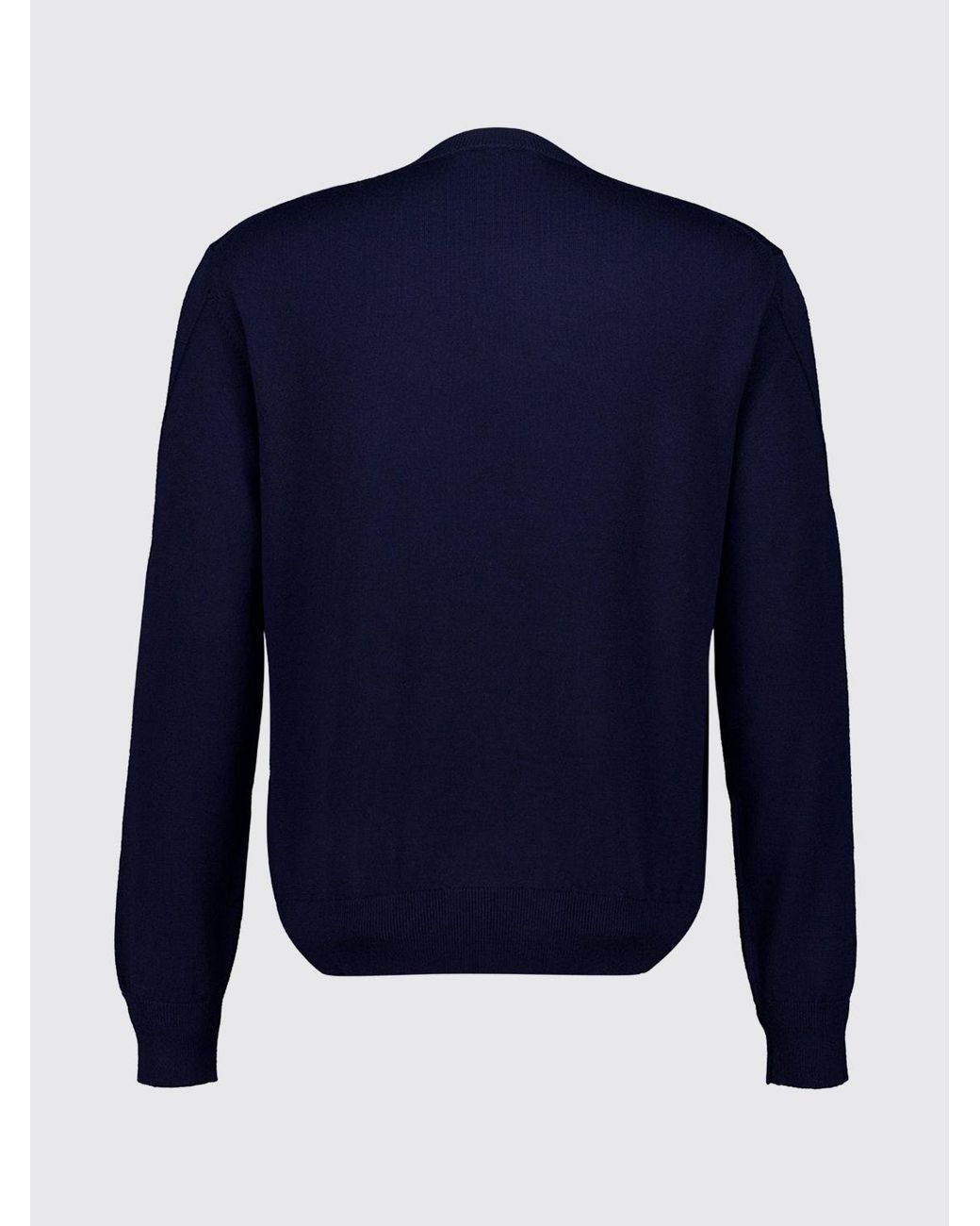 Givenchy Blue Crewneck Pure Wool Jumper With Tonal Logo for men